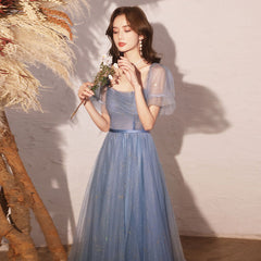 Homecoming Dresses: Square Collar Prom Dresses A-line Floor Length Gowns