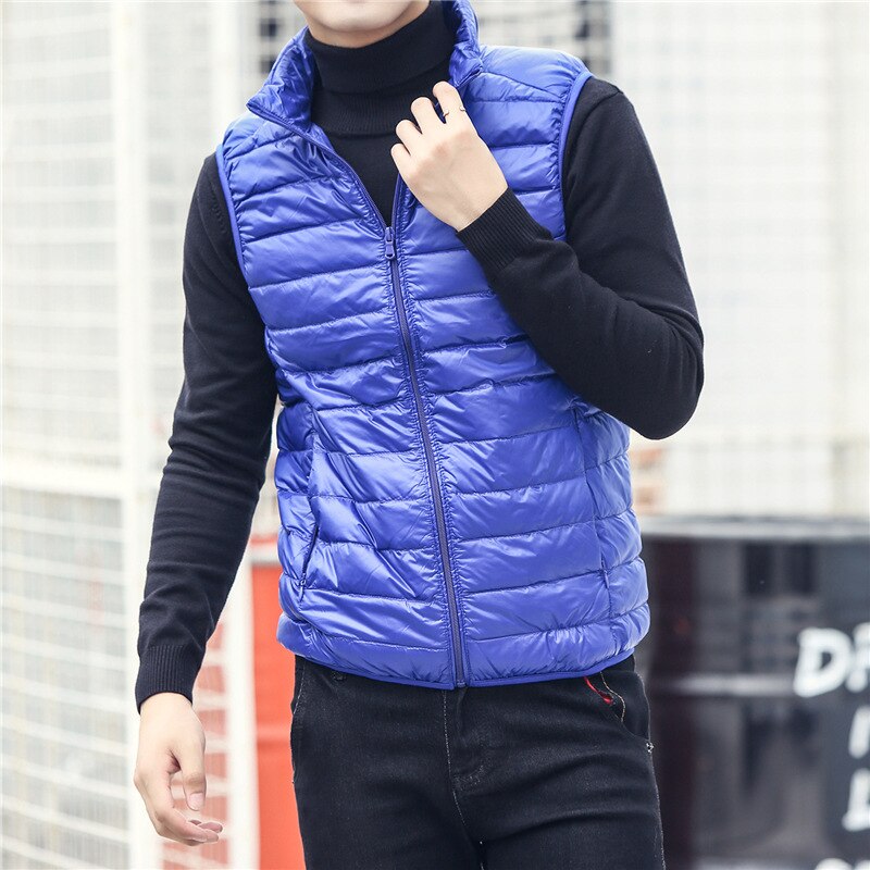 Fashion Brand Men Down Vest Coats Winter Casual Sleeveless