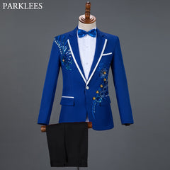 Tuxedo for Mens: Red Diamond Floral Men Suits for Wedding Mens Suits 3 Piece