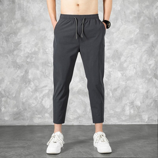 Korean Ice Silk Men Summer Thin Fashion Brand Loose And Versatile