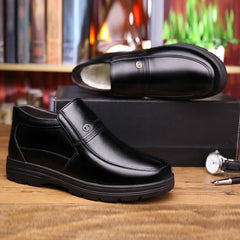 Genuine Leather Shoes Men Winter Boots Warm Cotton Shoes for Cold Winter