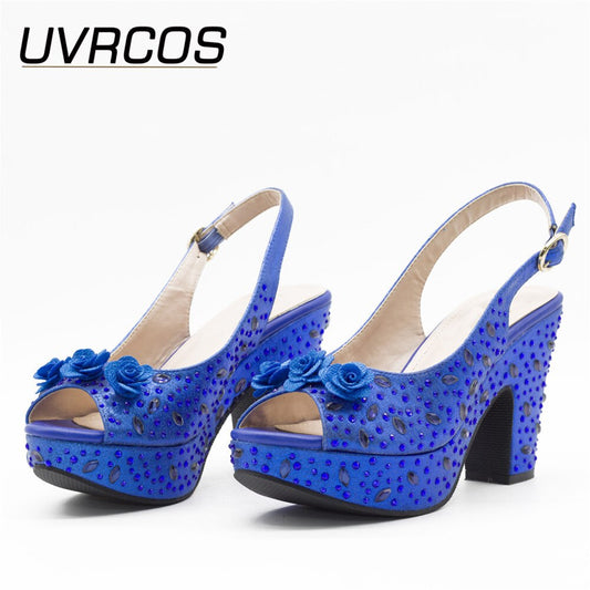 Red Color Shoes for Women Sandals Fashion Women Clear Rhinestone