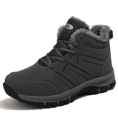 Winter Women Men Boots Plush Leather Waterproof Sneakers