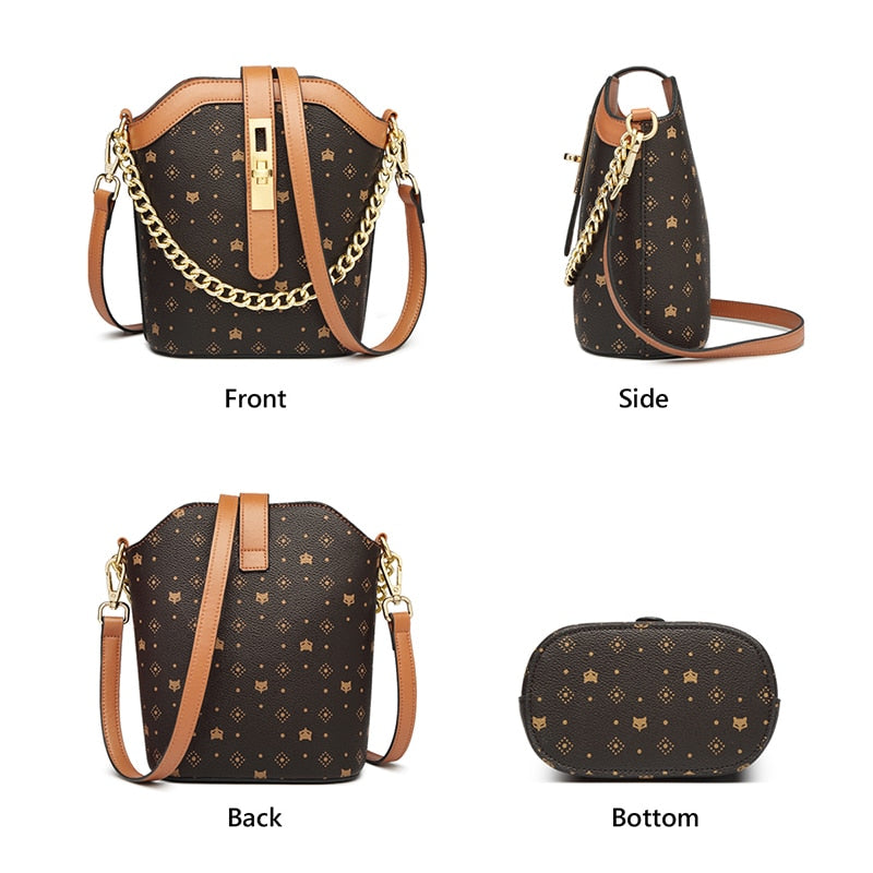 Monogram Vintage Women Mini Tote PVC Leather Shoulder Bag Lady Casual Handle Bag