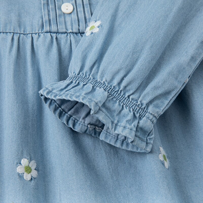 spring girl fashion 5Y-13Y floral print casual dress children sweet dress kids infant