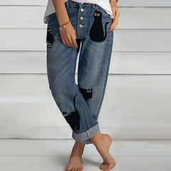 Mom Wide Leg Pants fashion vintage Blue Straight Pants