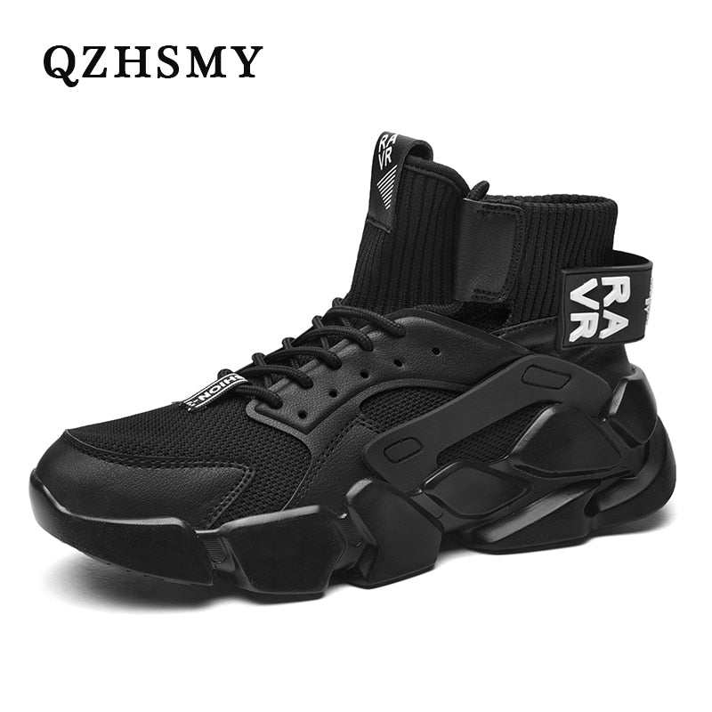 High-top Beige Men Sneakers Chunky Men Shoes Heighten Fashion Casual