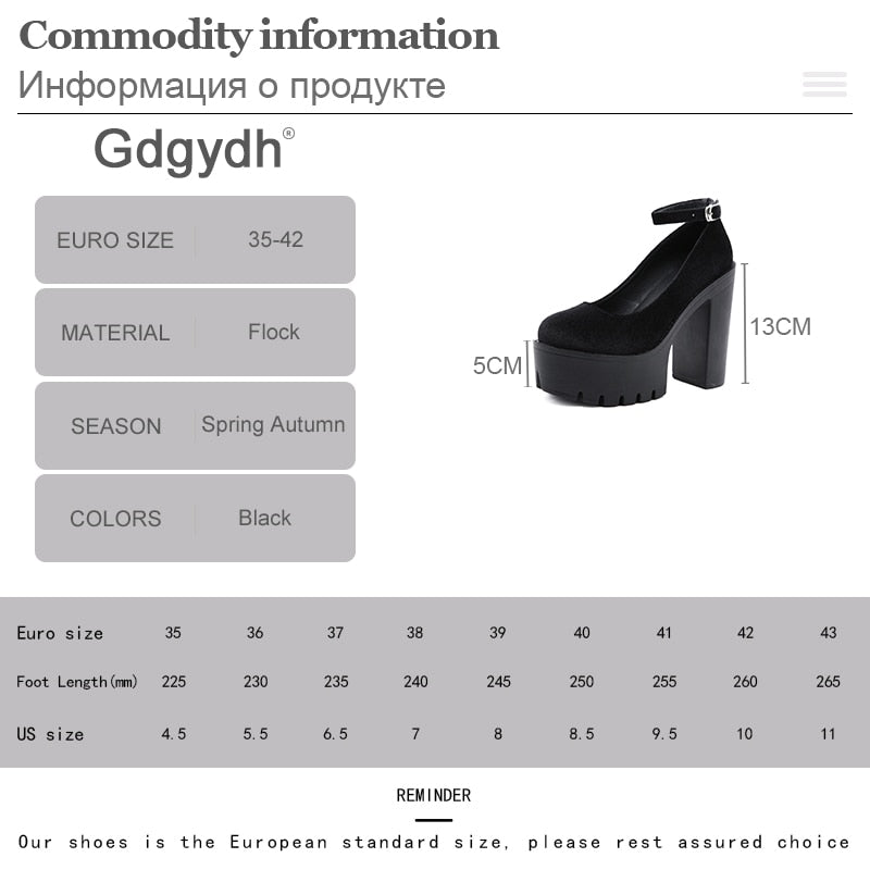 Spring Autumn Platform Women Pumps Shoes Woman Thick High Heels