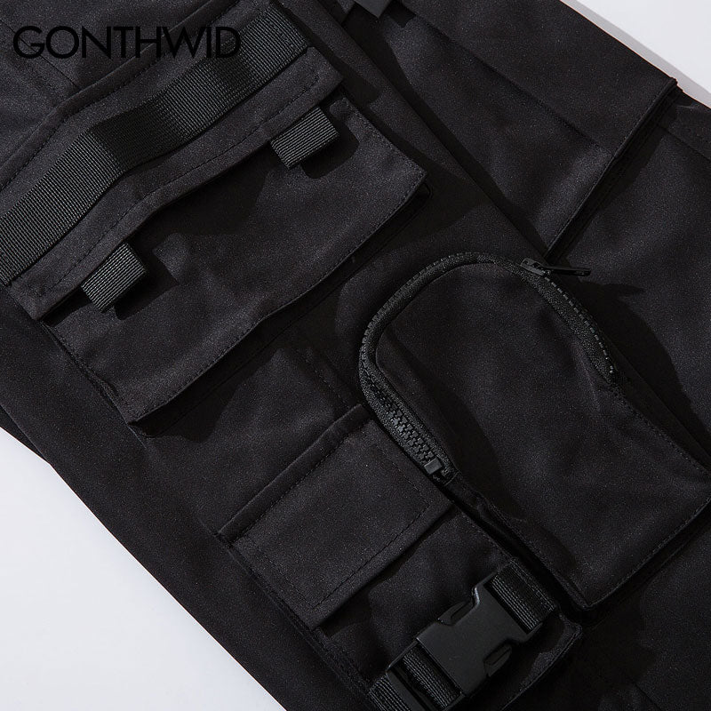 Side Zipper Pockets Cargo Harem Joggers Pants Male Pants