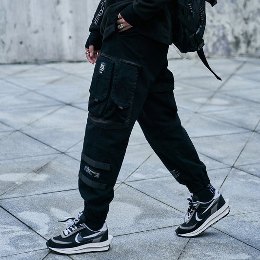 Hip Hop Cargo Pants Men Fashion Harajuku Black Harem Pant