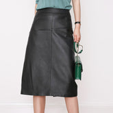 Skirt Women Winter Female Stylish Soft Elegant Genuine Leather