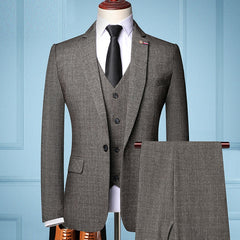 Tuxedo for Mens: Shenrun Men Suits Spring Autumn Business Formal Casual 3 Pieces Suit