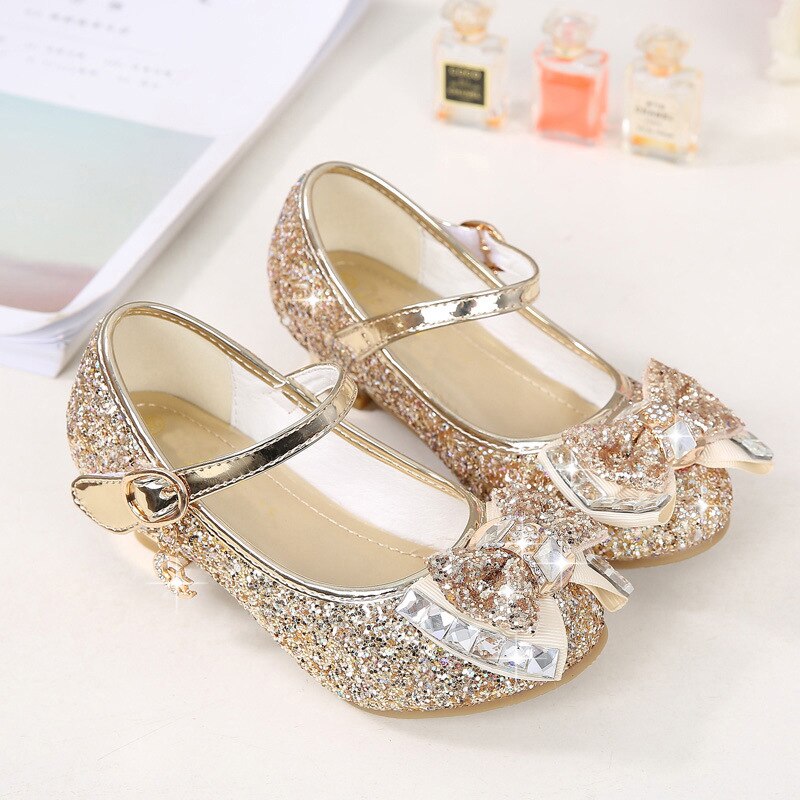 Spring Crystal Children Shoes Girls Princess Shoes Glitter Baby Dance