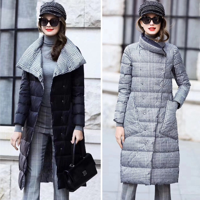 Down Jacket Women Winter Long Thick Double Sided