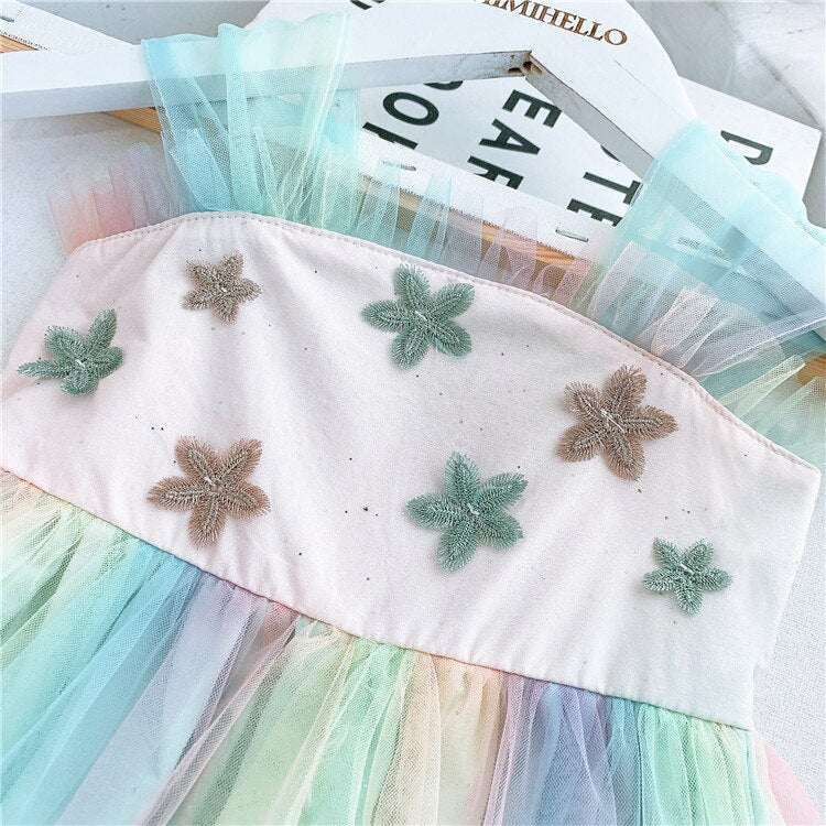 Girls Dress Children Clothing Dream Rainbow Chiffon Hanfu Classical Elegant