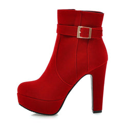 Female Boots Women Boots Winter Buckle Super High Heel Ankle Boots Zipper