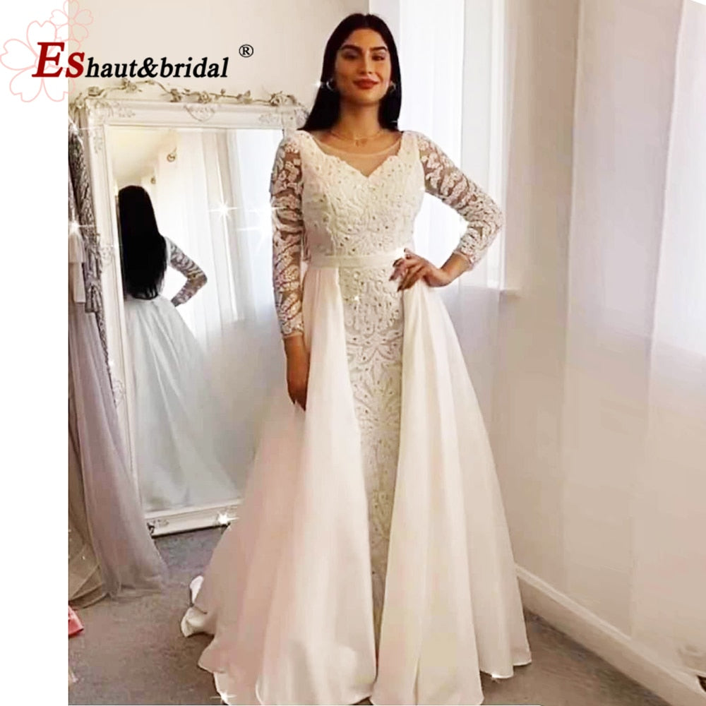 Evening wear Dresses: Evening Night Dress for Women Muslim O Neck Long Sleeves