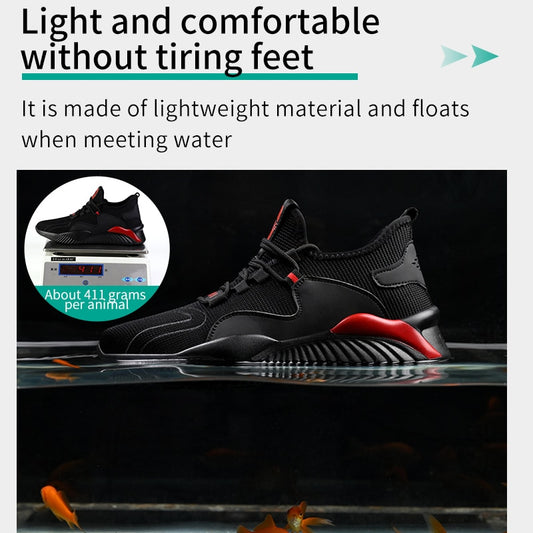 Shoes Men Safety Work Shoes with Steel Toe Cap Puncture-Proof Boots