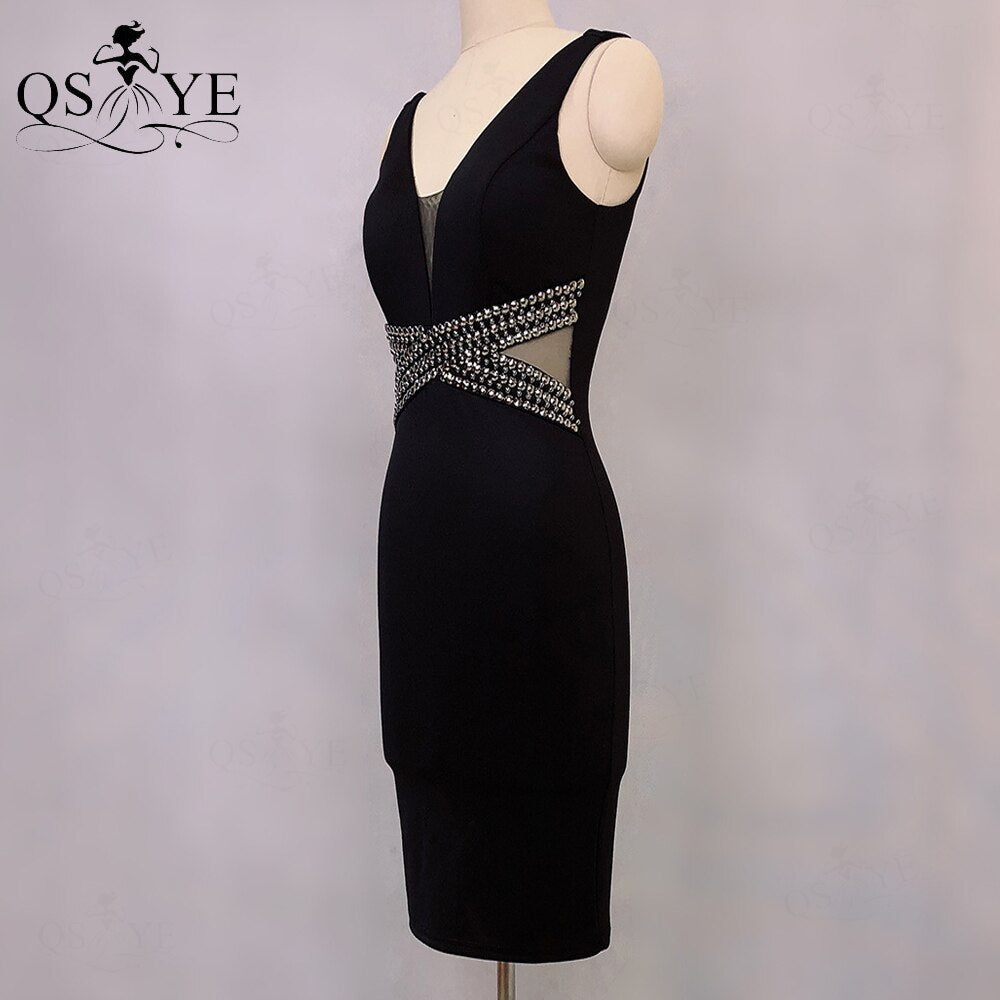 Homecoming Dresses: Prom Dresses Sheath Stretch Evening Dress Deep V Neck Party