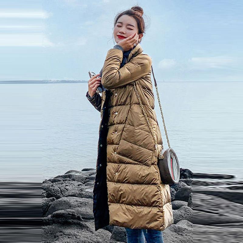 Women Double Sided Down Long Jacket Winter 90% White - 90shopping Co LLC