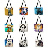 Customize Shopping Tote Greyhound Black Dog Print Women