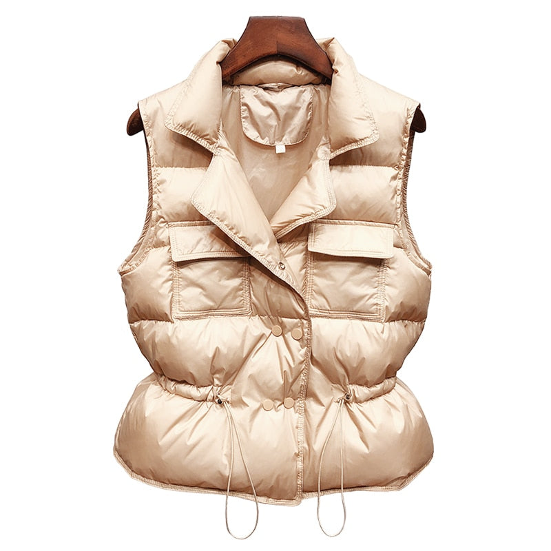 Ultra Light Down Vest Women Short Vest Windproof Lightweight Warm