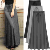 Womens Elastic Waist A-line Skirts Hip Slim Long Loose Sheds Split Skirts Women