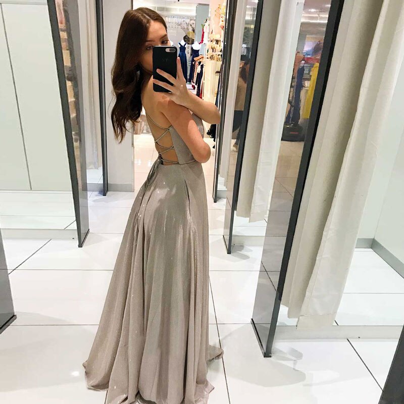 Homecoming Dresses: Prom Dress Deep V-neck Formal Evening Gowns Party