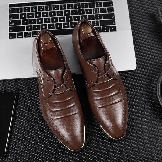 Plus Size 48 Leather Formal Shoes Men Oxfords Fashion Retro Men