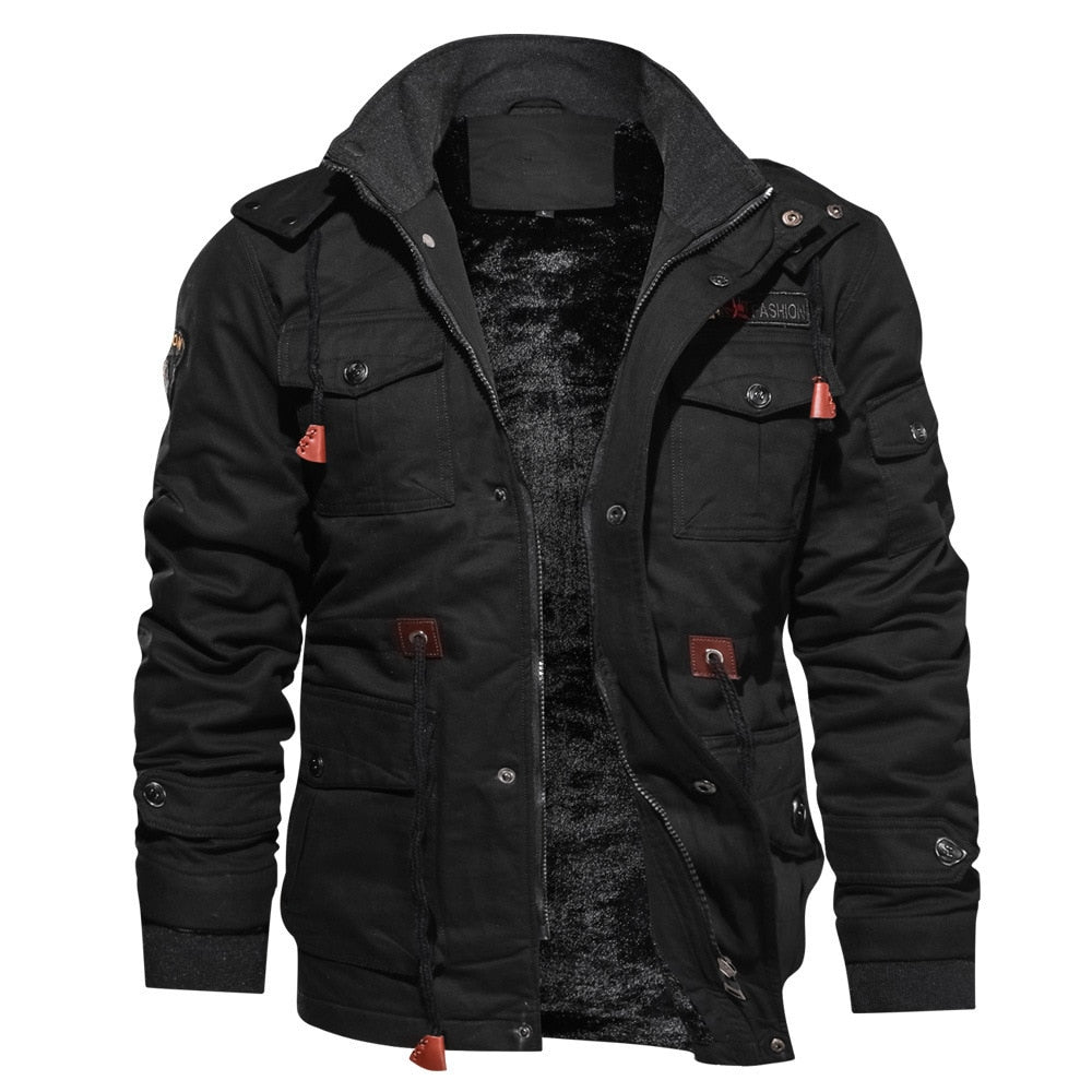 Winter Fleece Jacket Men Casual Thick Thermal Coat Army Pilot Jackets Air Force