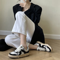 Flats Sneakers Women Shoes Natural Genuine Leather Flat Platform