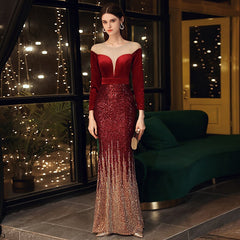 Evening wear Dresses: Mermaid Sequins Evening Dresses Women Formal