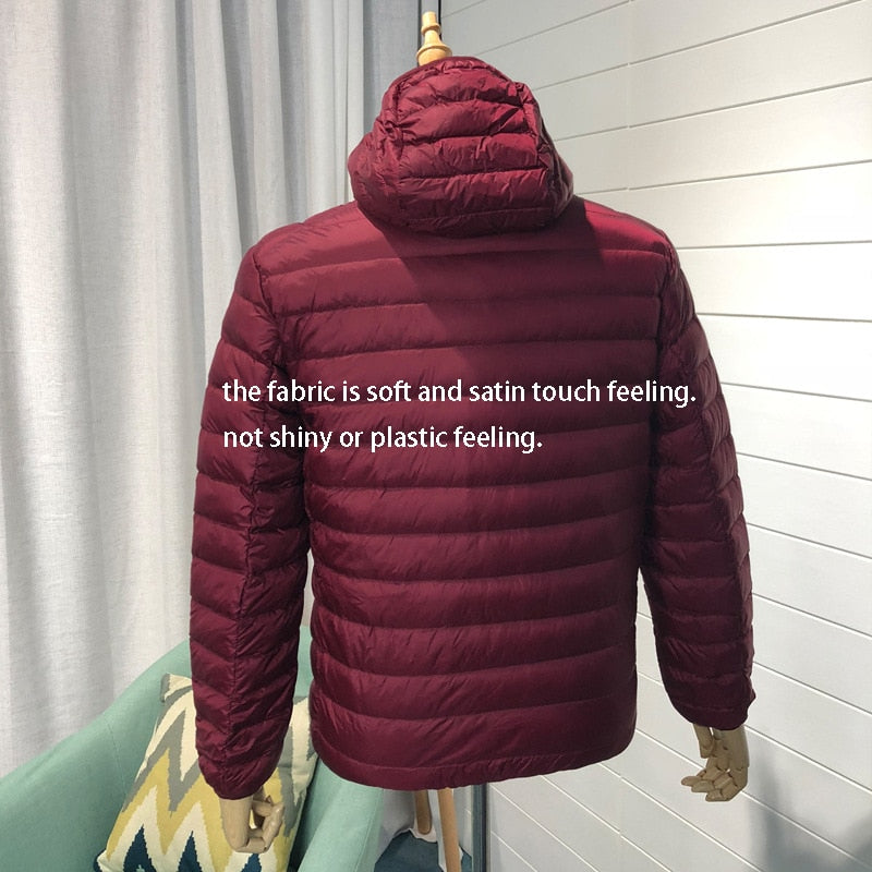 Man Winter Autumn Jacket White Duck Down Jackets Men Hooded Ultra Light