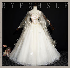 Evening wear Dresses: Prom Dresses Long With Butterfly Tailored Long Sleeves