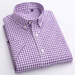 Men Casual Striped Shirt Men Summer Style Social Plaid