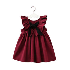 Girls Dress Strap Hollow Embroidery Casual Sleeveless Party Princess Dress