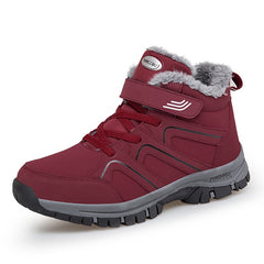 Winter Women Men Boots Plush Leather Waterproof Sneakers