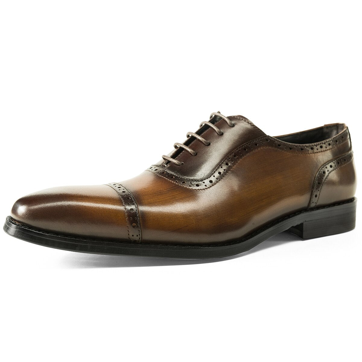 Oxford Shoes Fashion Genuine Leather Breathable Patent Shoes For Men