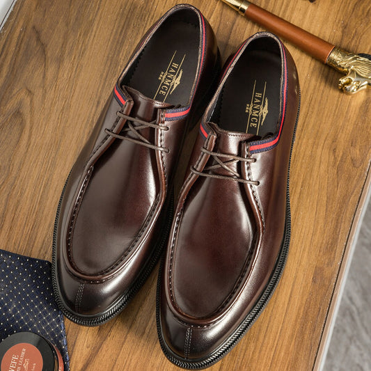 Oxford Shoes Fashion Genuine Leather Breathable Patent Shoes For Men