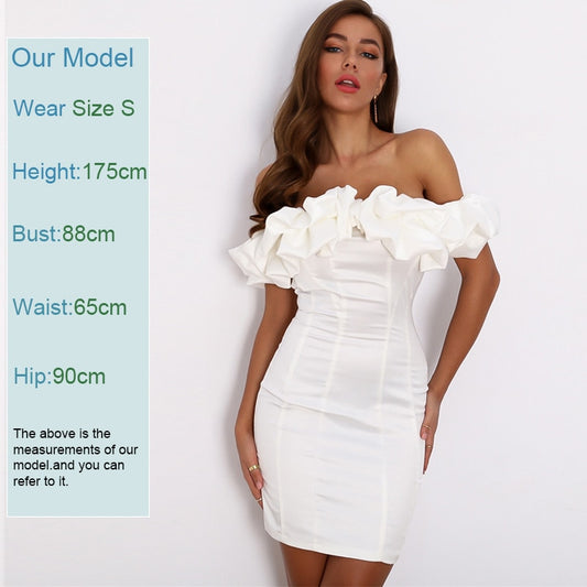 White Dress Short Party Dress Nightclub Vestidos
