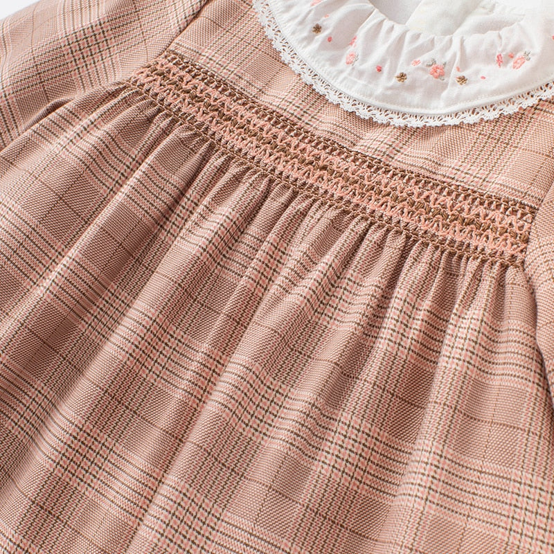 dave bella autumn baby girl cute floral plaid dress children fashion party dress