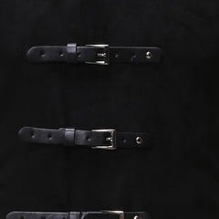 Men's Black Gothic Steampunk Velvet Vest Medieval Victorian Double Breasted