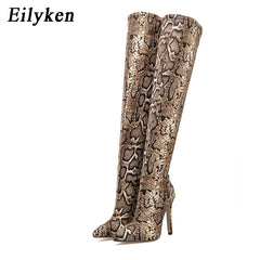 Winter Over The Knee Women Boots Stretch High Heel Slip on Shoes