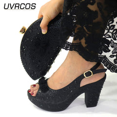 Matching Shoes & Bags: Italian Design Red Color Ladies Shoe with Matching Bag Set