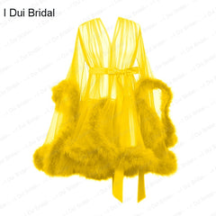 Homecoming Dresses: Robe Edging Dressing Gown Bridal Boudoir Sheer