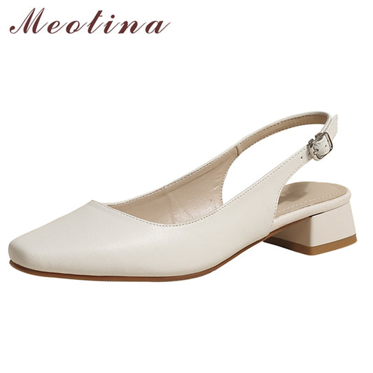 Matching Shoes and Bags: Women Slingbacks Shoes Buckle Thick Heels Pumps
