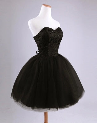 Homecoming Dresses: Evening Dress Short Black Ball Gown Party Prom Dresses