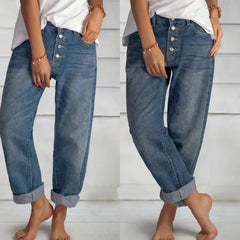 Mom Wide Leg Pants fashion vintage Blue Straight Pants