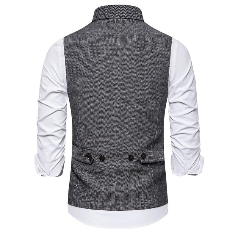 Vest Men Double Breasted Suit Vests Men Mens Sleeveless Suit Vest Waistcoat