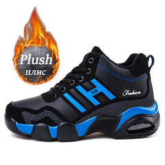 Winter Leather Boots Men Waterproof Men Sneakers Warm Trekking Work